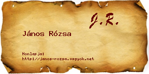 János Rózsa névjegykártya