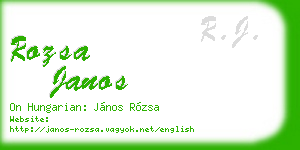 rozsa janos business card