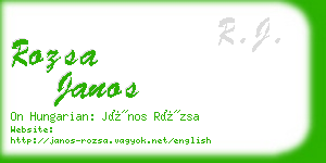 rozsa janos business card